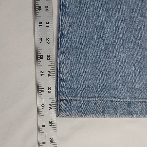 Madewell Mid-rise Kick Out Crop Denim Blue Jean Size 33 Front Patch Pockets - Picture 10 of 14
